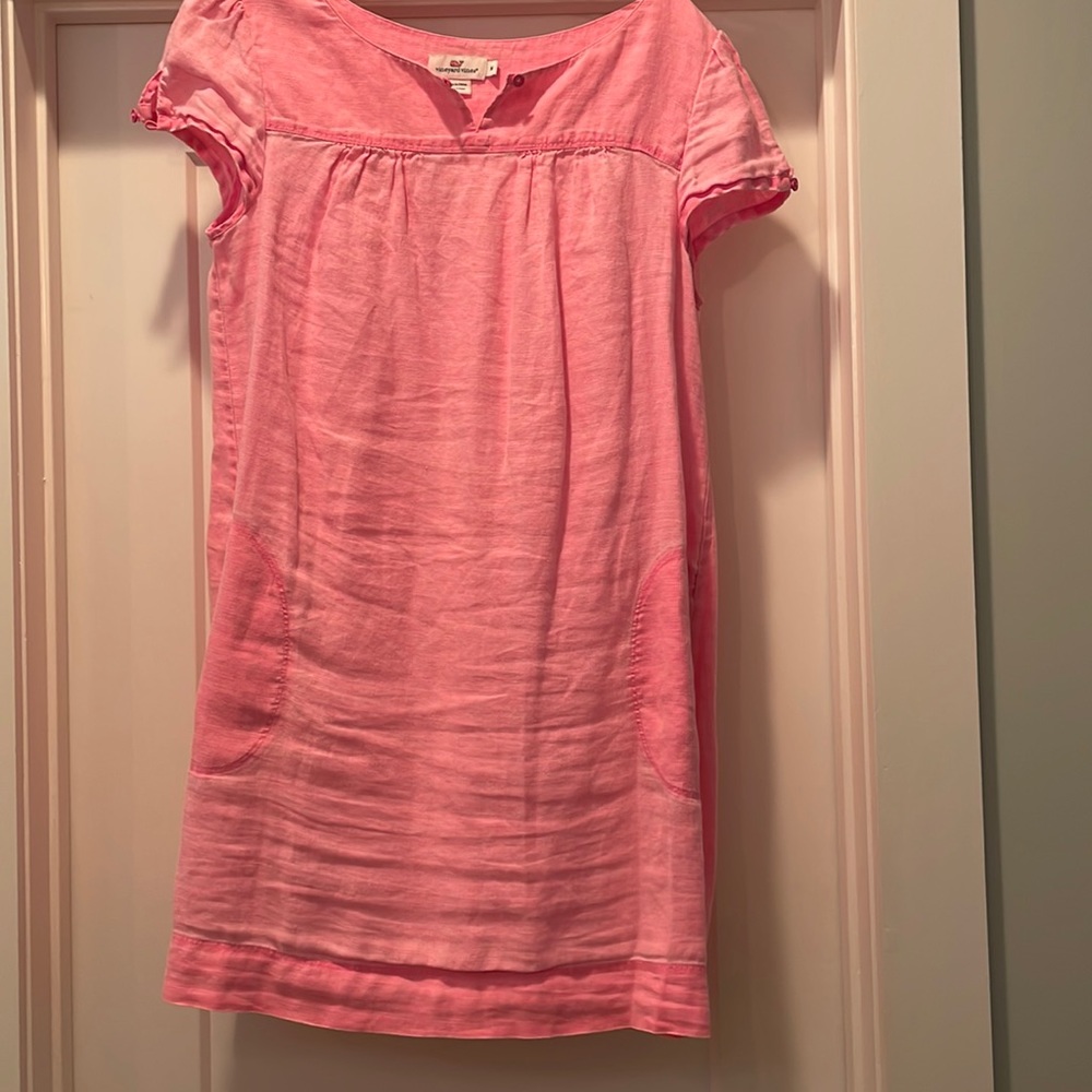 Adorable! Distressed neon pink linen dress by Vineyard Vines!